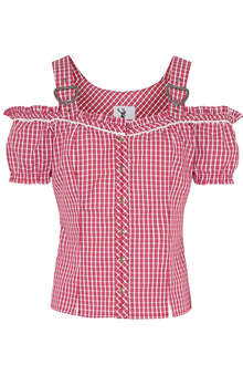 Trachten Carmenbluse kariert rot