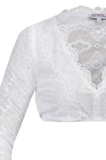 Spitzen Dirndlbluse Langarm offwhite