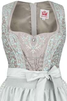 Dirndl kurz florales Muster taupe-mint