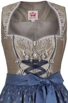 Dirndl kurz taupe/blau