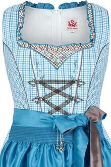 Dirndl mittel aqua-wei kleinkariert