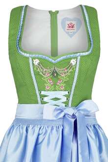 Dirndl mittel grn hellblau gepunktet