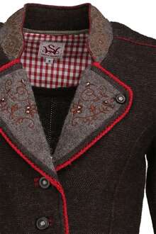 Strickblazer Stickerei braun-rot