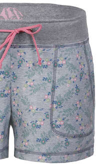 Damen-Sweat-Shorts mit Blumen stein/perlrosa