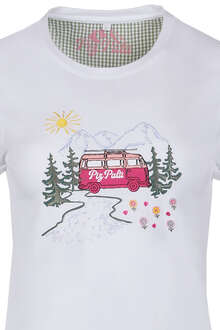Damen T-Shirt 'Alpen-Camping' edelwei