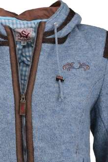 Damen Walkjacke mit Kapuze hellblau
