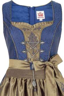 Dirndl kurz blau-gold