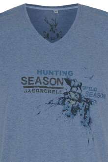 T-Shirt V-Ausschnitt Jagdrebell blau