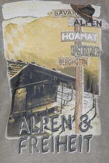 Herren T-Shirt 'Alpen&Freiheit' erde