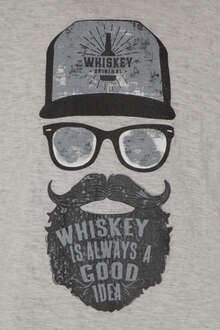 Herren T-Shirt 'WHISKEY HIPSTER' grau