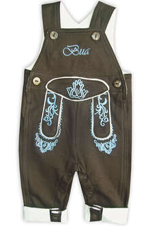 Baby-Latzhose im Lederhosenstyle braun/blau