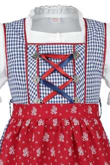 Kinderdirndl blau rot mit Bluse