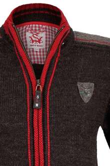 Kinder Trachten Strickjacke braun-rot