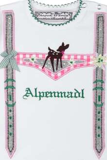 Mdchen T-Shirt im Lederhosenlook 'Alpenmadl' rosa wei