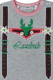 Kinder T-Shirt Lederhosenlook 'Lausbub' grau