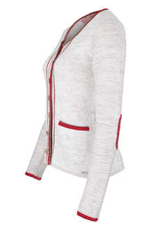 Damen Trachtenjacke Strick natur rot
