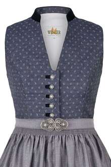 Dirndl hochgeschlossen blau