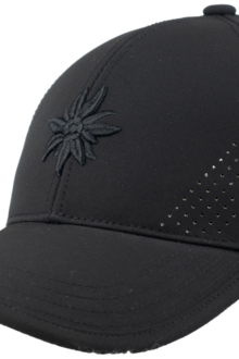 Unisex Cap mit Edelwei-Design fr Outdoor und Sport schwarz