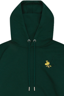 Hoodie mit Peanuts Stickerei und Druck 'Ned mit mir' dunkelgrn