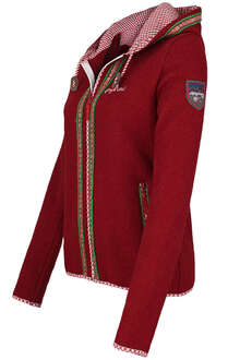 Damen Trachtenjacke mit Kapuze rot