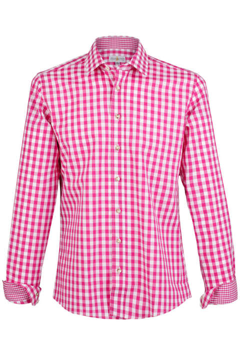 Karohemd Slim-Fit Vichy pink 'Tobias'