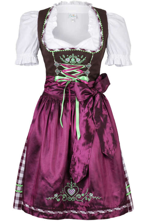 Minidirndl braun/beere 'Freyja'