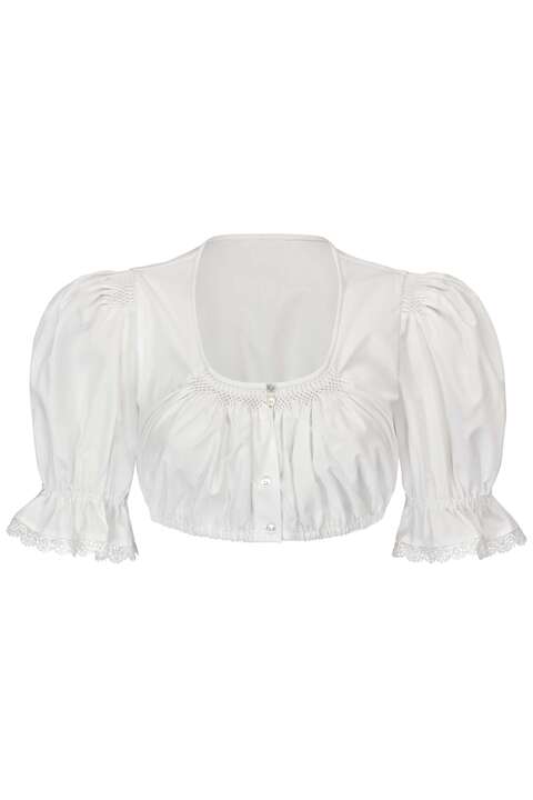 Dirndlbluse mit halblangen rmeln wei