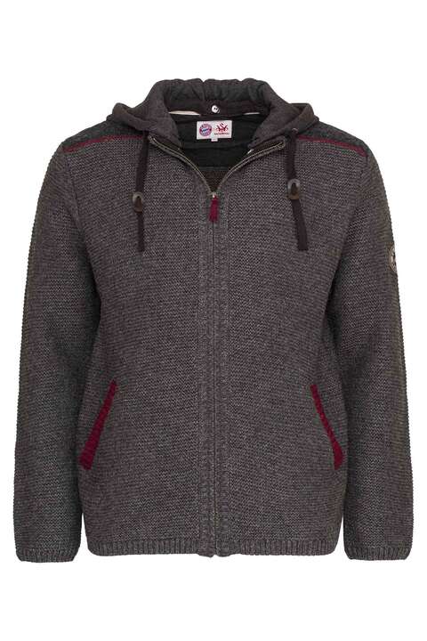 Alpine FCB Trachtenstrickjacke grau burgund