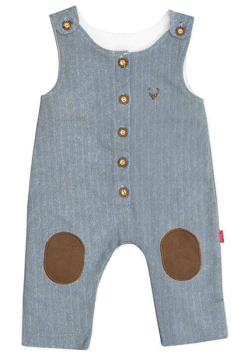 Trachten Babylatzhose Fischgrt-Muster blau