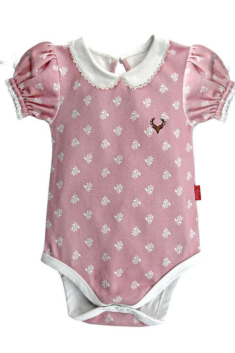 Mdchen Baby Body kurzarm Trachtenstyle rosa