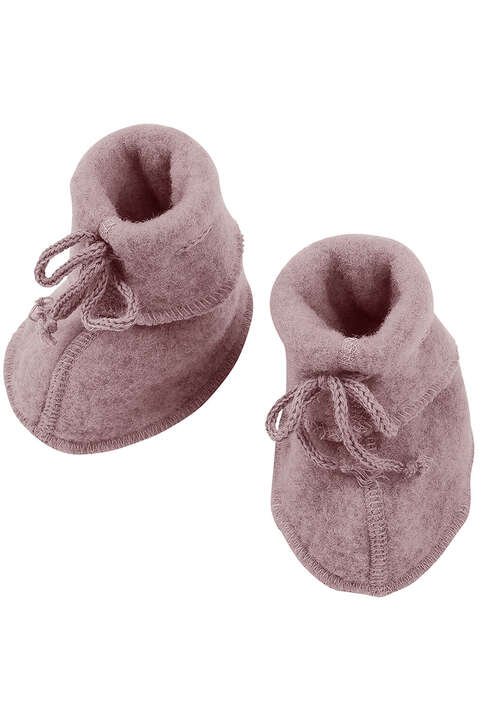 Baby Schhchen aus Bio-Wollfleece rosenholz