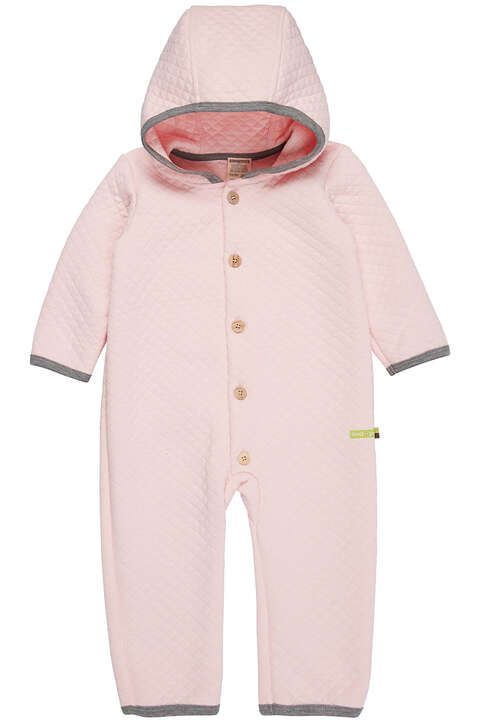 Baby-Overall Rautenmuster aus Bio-Baumwolle zartrosa