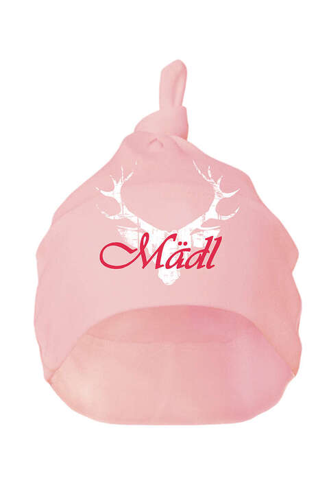 Knoten- Mütze mit Hirsch 'Mädl' rosa