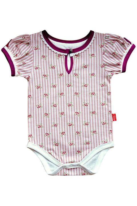 Baby-Body kurzarm Blmchenmuster rosa