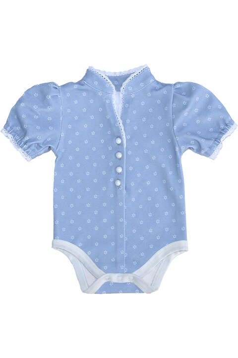 Mdchen Baby-Body kurzarm Blmchenmuster hellblau