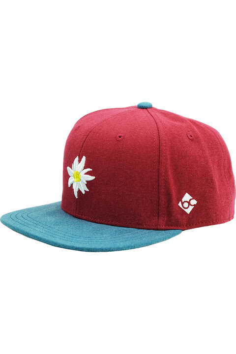Snapback-Cap mit Edelweiss rot blau
