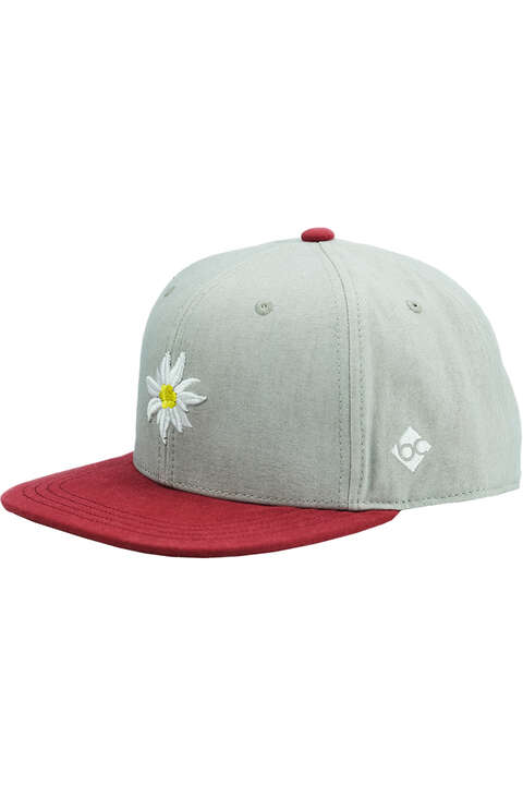 Snapback-Cap mit Edelweiss hellgrau rot