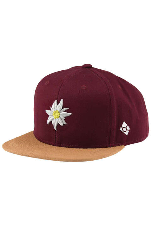 KIDS Snapback Cap mit Edelweissstickerei rot