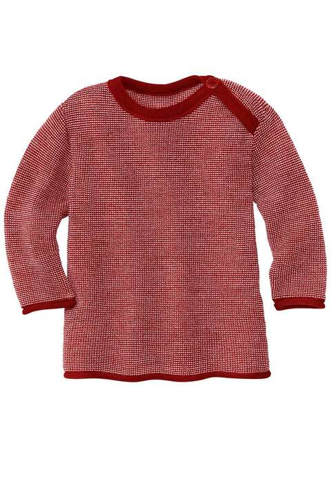 BABY Melange-Pullover Bio-Schurwolle GOTS bordeaux/rose