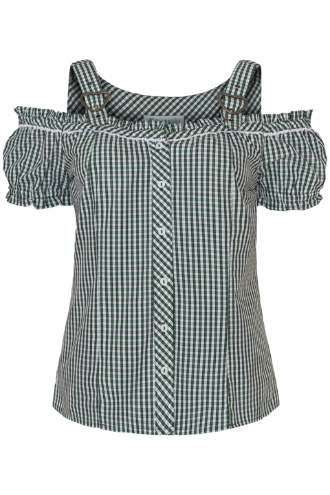 Trachten Carmenbluse kariert grn
