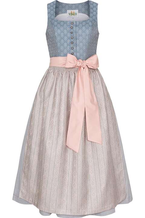 Langes Dirndl taubenblau ros