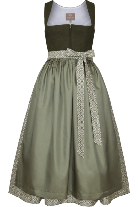 Leinendirndl lang mit Schchen oliv