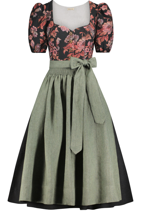 Dirndl lang mit rmeln rose-jagdgrn