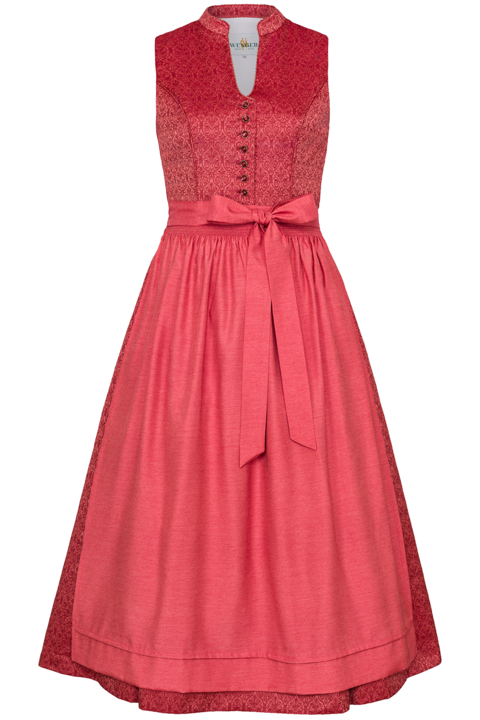 Dirndl mit hochgeschlossenem Ausschnitt lang rot