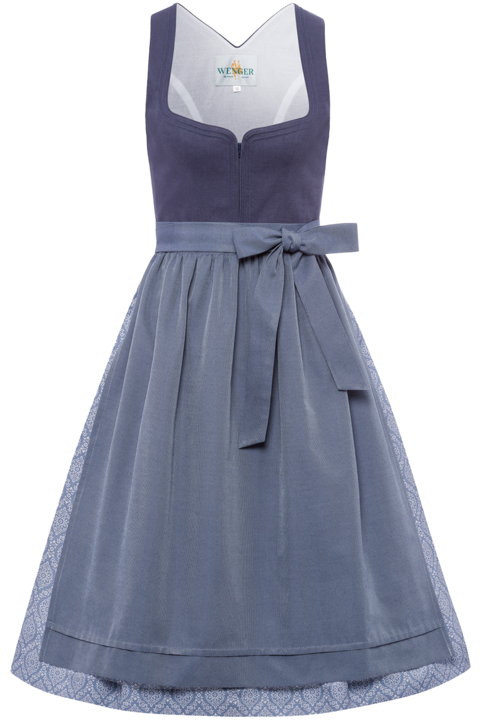 Leinendirndl lang mit Herzausschnitt