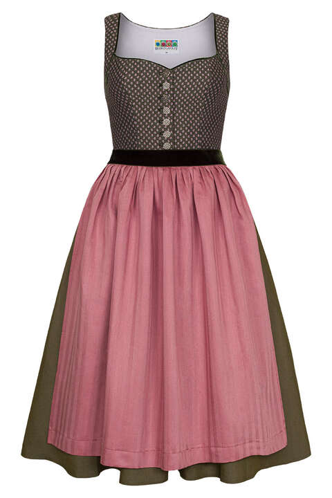 Midi-Dirndl mit Schchen oliv