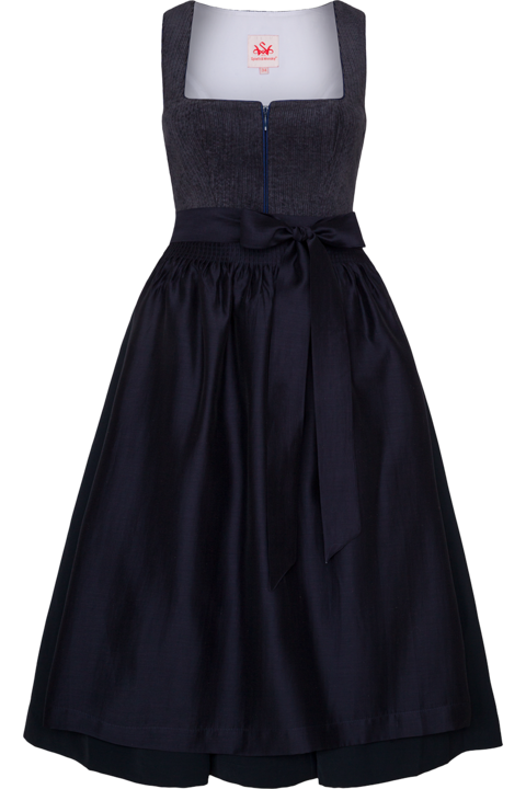 Mididirndl mit Cord dunkelblau