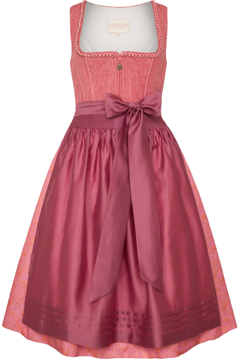 Midi-Dirndl mit Paisleymuster apricot