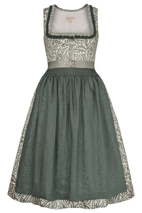 Midi-Dirndl Blumenprint oliv