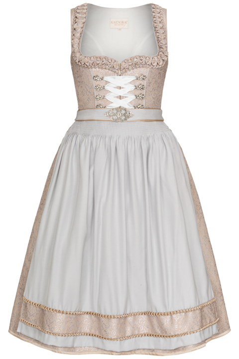 Midi-Dirndl mit Metallschliee grau